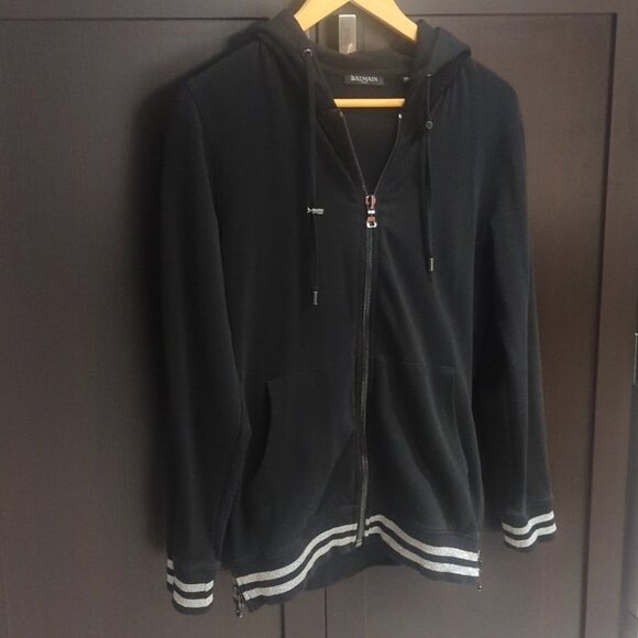 Balmain Other - Balmain Unisex Zip Up Hooded SweatShirt Men's XS Or Women's Small - Like New